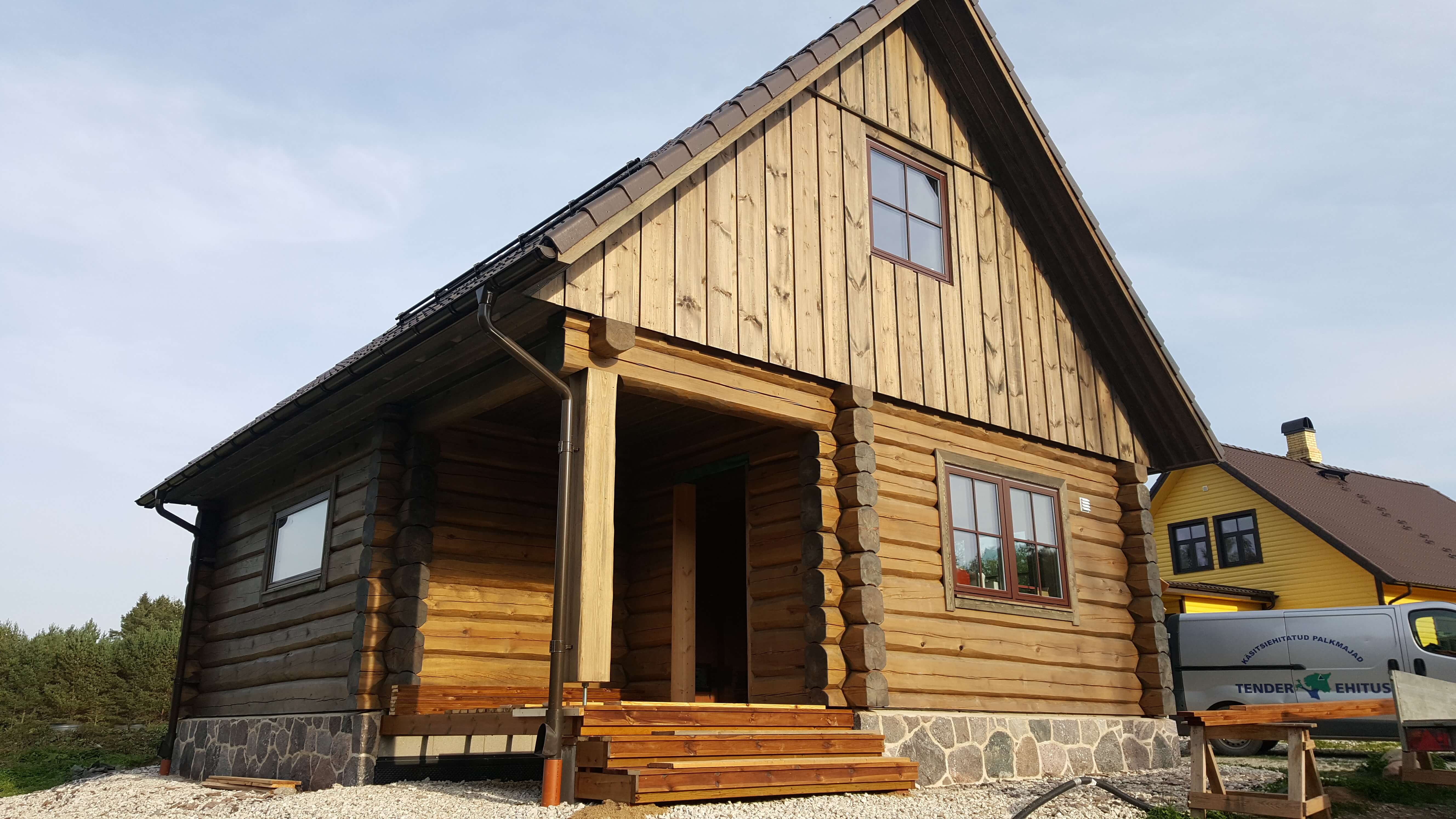 Log Sauna in the sun shine