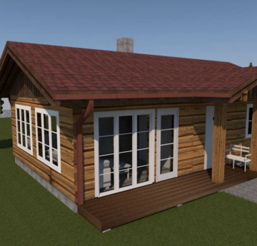 3d view log home builder tender